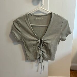 Abercrombie & Fitch Soft rib tee with front tie detail
